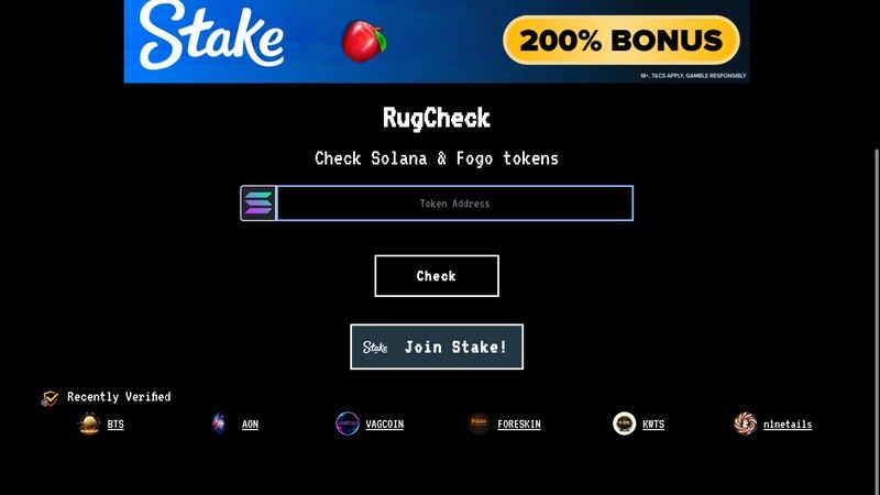 Rugcheck screenshot for rug pull checker comparison