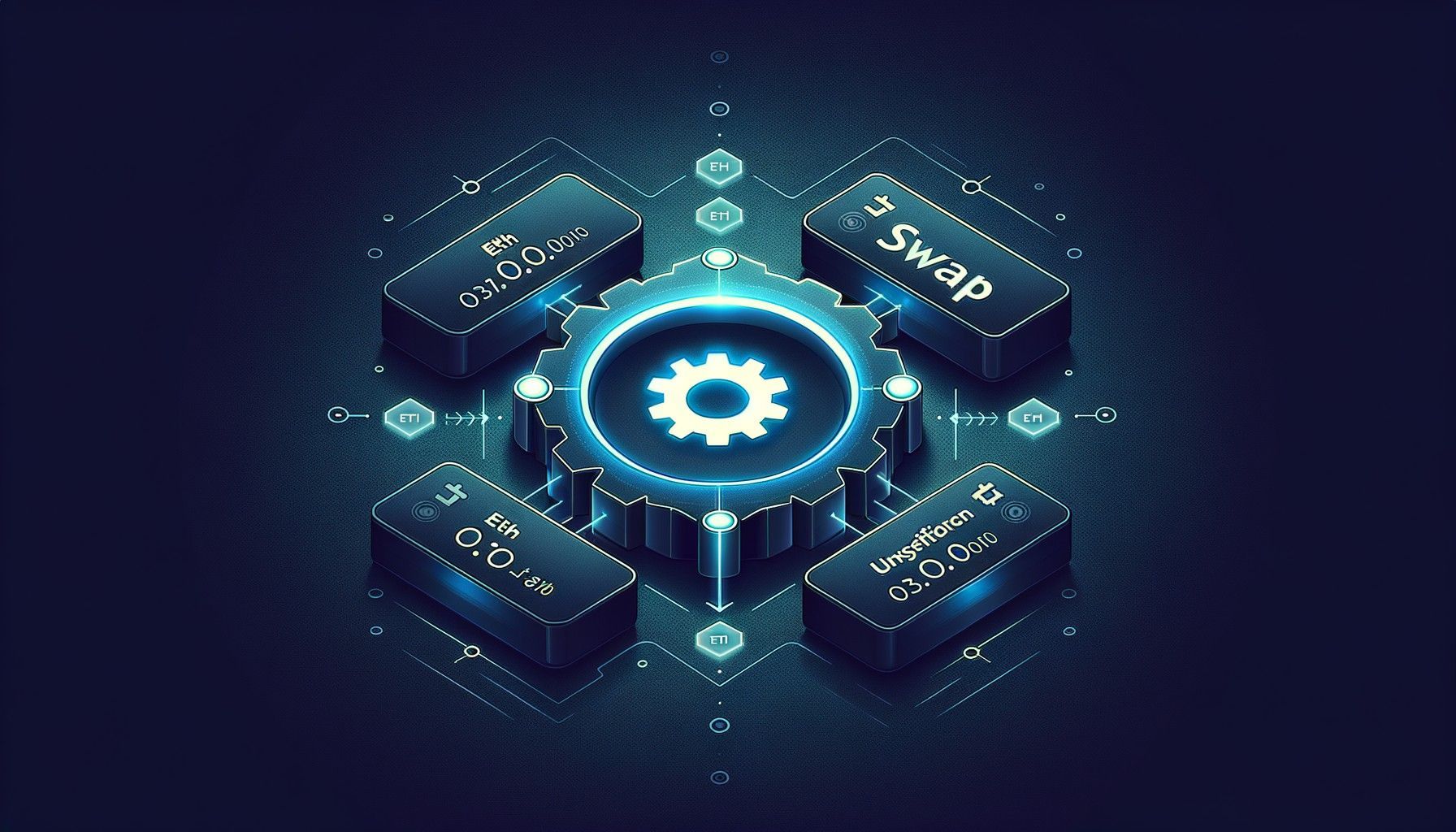Uniswap swap interface showing slippage tolerance settings gear icon for adjusting trade parameters