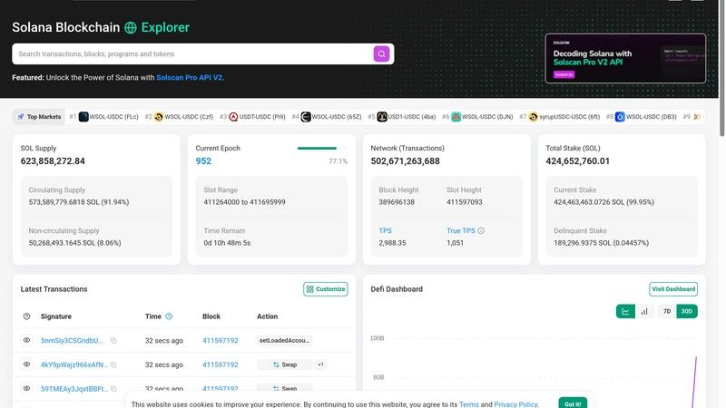 Solscan screenshot for blockchain explorer guide