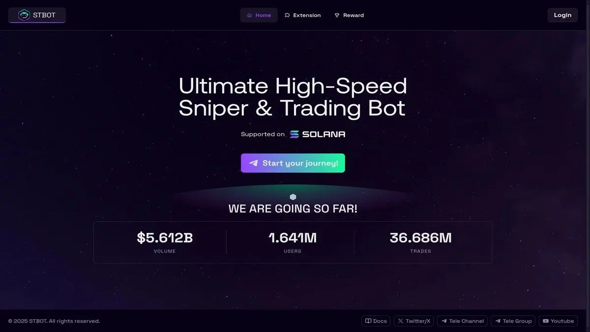 SolTradingBot real website screenshot for Solana Telegram trading workflows