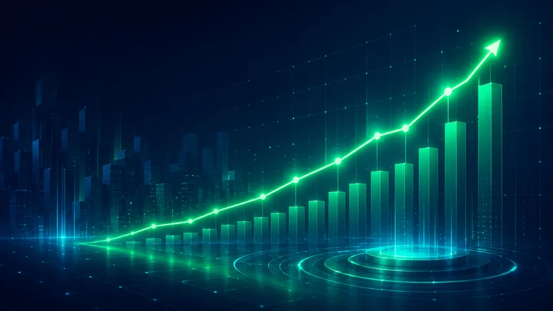 Abstract glowing financial chart showing rising reserve balance and capital capacity