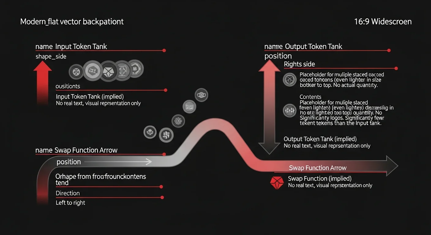 Diagram of an AMM swap on SunSwap with input and output token reserves and slippage