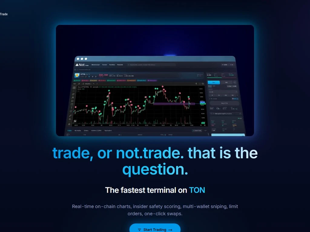 Not.Trade insider safety scoring with five detectors flagging sniper bundler insider bot concentration on TON tokens