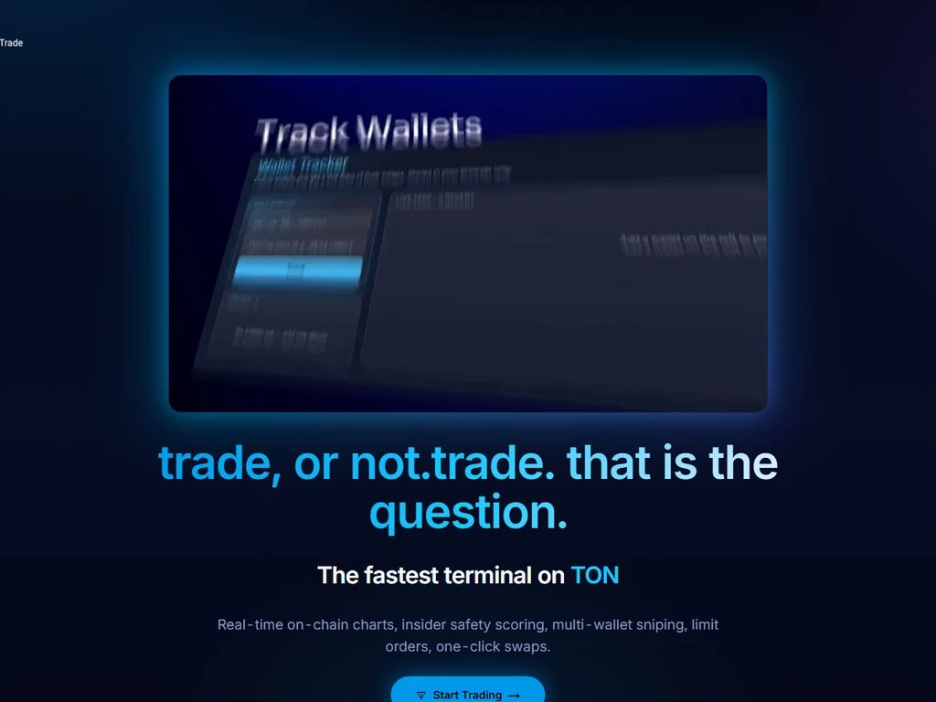 Not.Trade holders analytics and wallet tracker showing top holders concentration and dev share on TON tokens