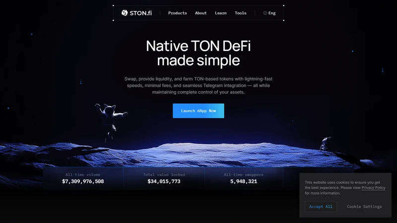 STON.fi swap interface and Telegram bot panel layout showing token pair selection on TON