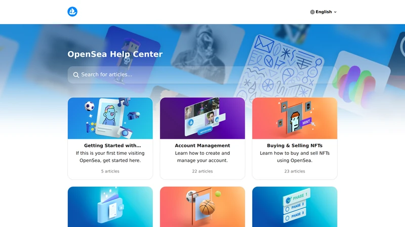 OpenSea Help Center screenshot showing getting started resources