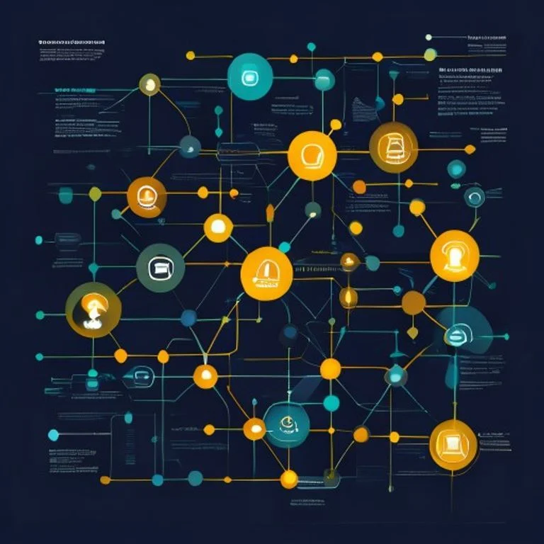 Visualization of an RPC node connecting a dApp to the Ethereum blockchain with JSON requests flowing between layers