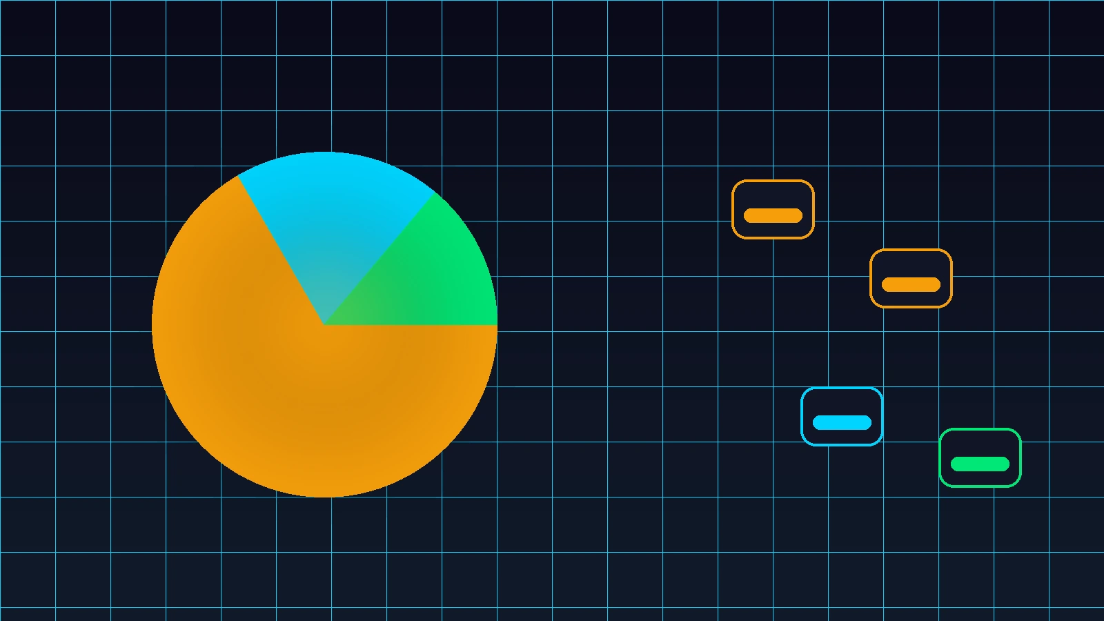 Diagram showing concentrated token supply clustered into a few major holder wallets