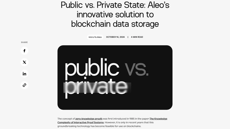 Aleo zero-knowledge architecture diagram showing zk-SNARK proof generation off-chain
