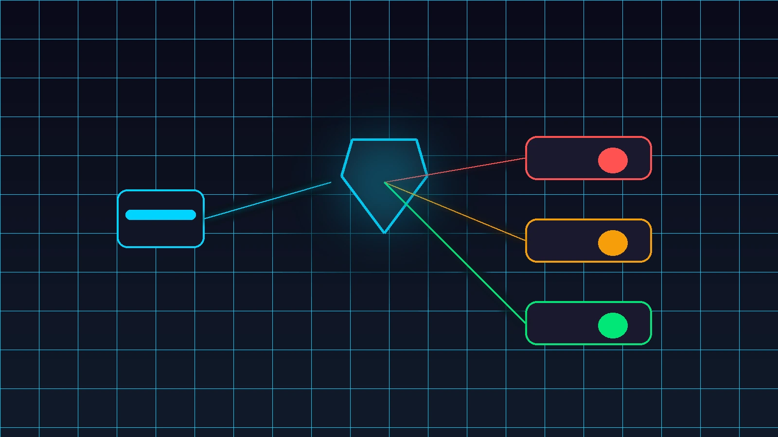 Diagram showing an admin wallet connected to live operational controls on a token