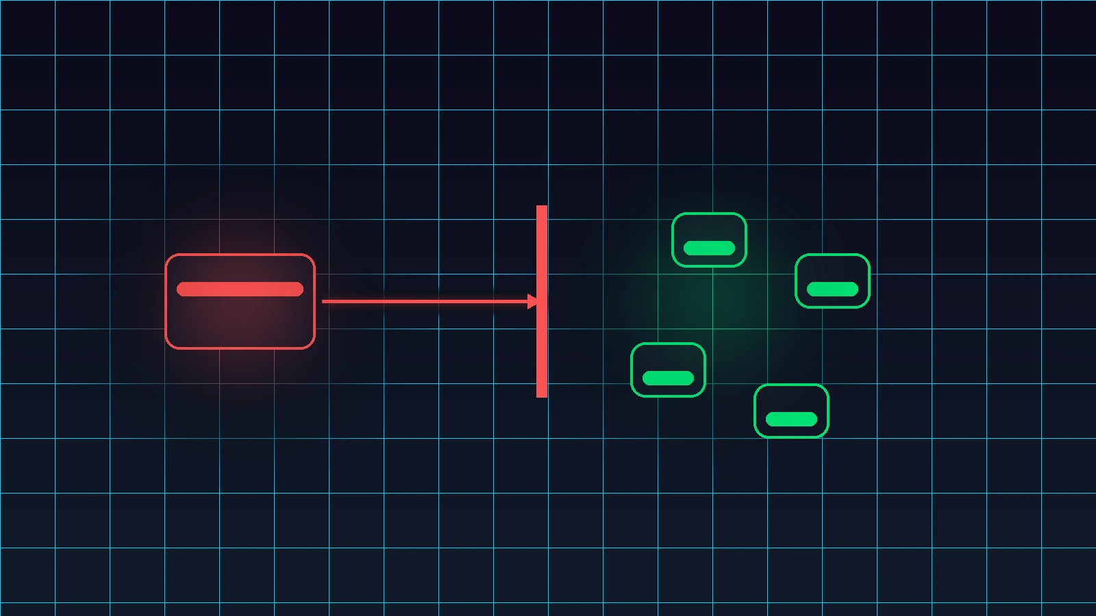Diagram contrasting capped large wallets with smaller wallets trading more freely