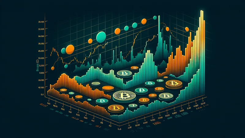 Stacked area chart showing the share of Bitcoin versus altcoins in the total crypto market over time