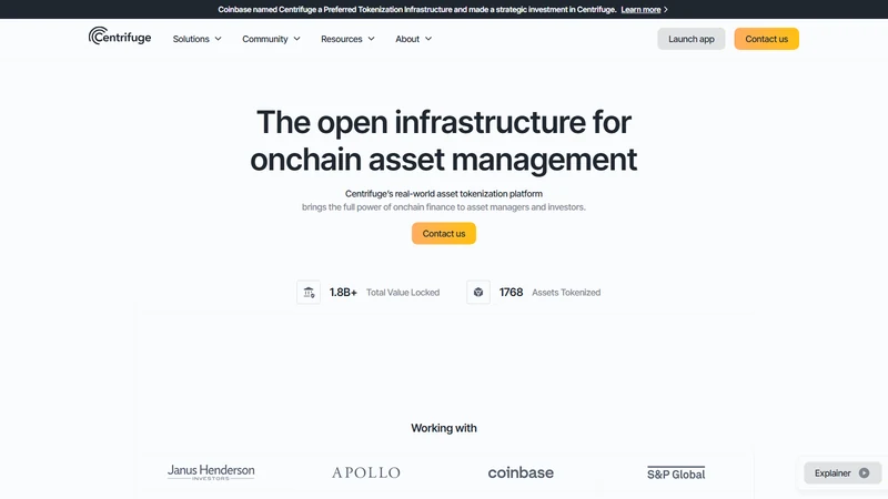 Centrifuge V3 institutional dashboard showing tokenized US Treasuries Anemoy fund pool composition and senior tranche yield