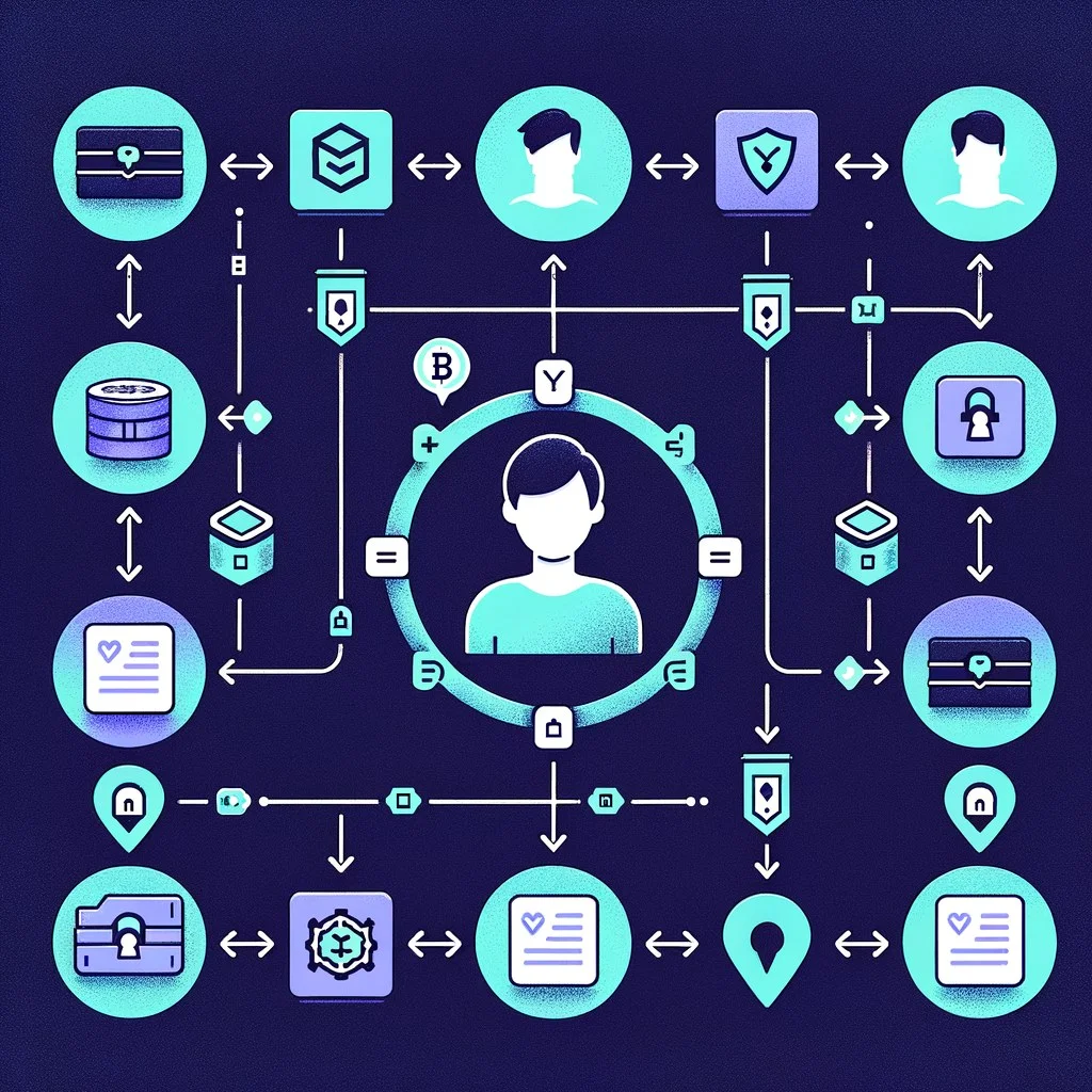Decentralized identity wallet displaying verifiable credentials and DID identifiers on a smartphone screen
