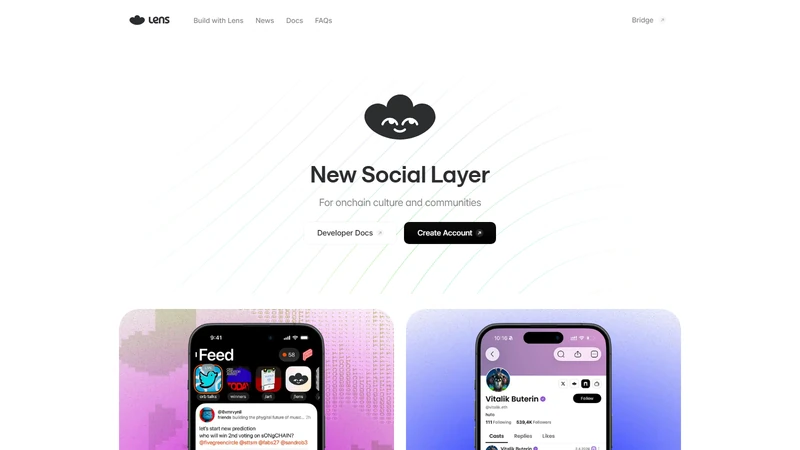 Lens Protocol decentralized social graph architecture on Polygon with NFT profiles and cross-platform portability