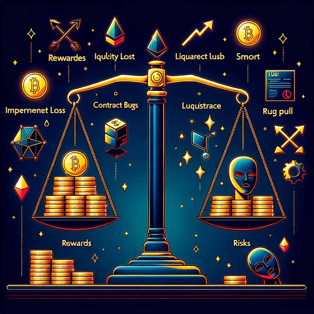 Impermanent loss chart comparing volatile pair and stable pair liquidity mining outcomes over time