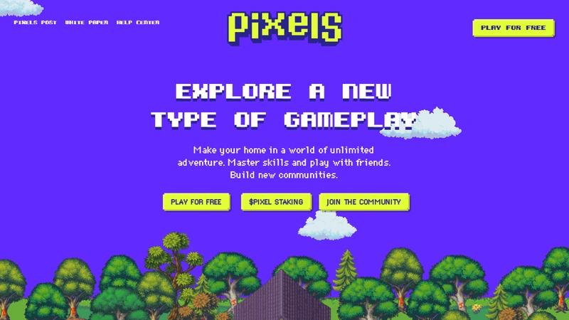 Pixels game Ronin Network Web3 farming MMORPG with pixel art aesthetic and PIXEL token economy