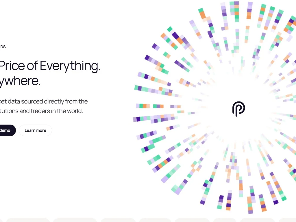 Pyth Network dashboard showing live price feeds from institutional publishers across multiple blockchains
