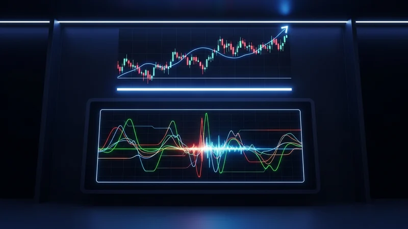 ADX indicator line plotted below a crypto price chart showing trend strength