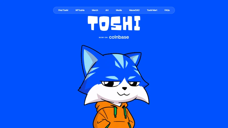 Toshi Base memecoin Brian Armstrong cat chart showing market cap growth and price action on Coinbase Base L2